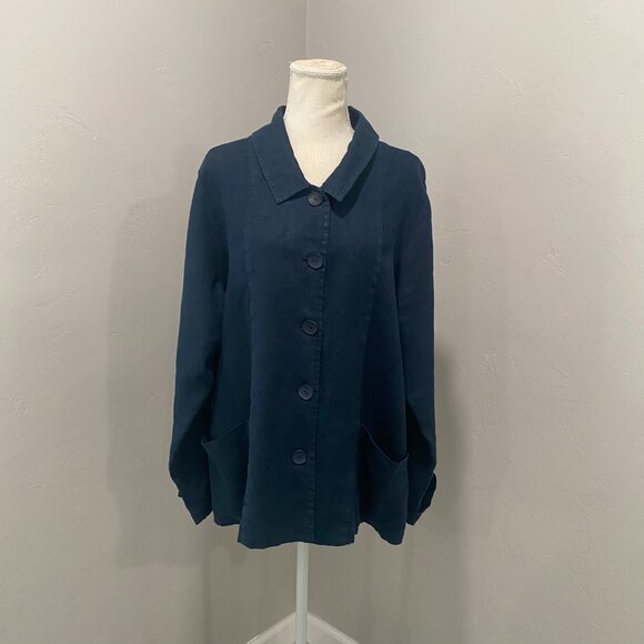 Flax linen blazer - Picture 3 of 12